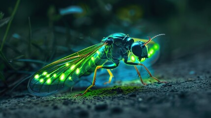 firefly glowing in the dark
