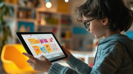 Teacher conducting a language lesson via video call