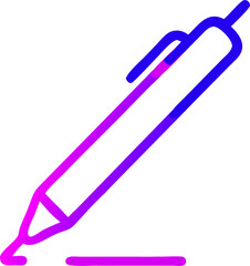 pen, icon outline gradient