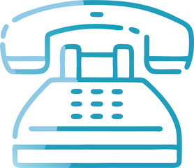 Fototapeta premium landline phone, icon outline gradient