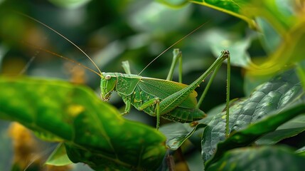 Fototapeta premium Katydid close up wallpaper