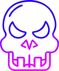 Obraz premium the angry skull in halloween event, icon outline gradient