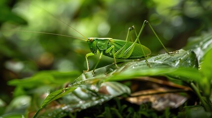 Katydid close up wallpaper