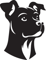 Dog head silhouette vector isolated on white background