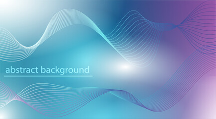 Abstract background featuring flowing wave lines on a gradient backdrop transitioning from blue to purple. Concept of modern design and fluidity. Vector illustration