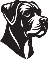 Dog head silhouette vector isolated on white background