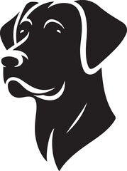 Dog head silhouette vector isolated on white background