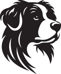 Dog head silhouette vector isolated on white background