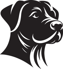 Dog head silhouette vector isolated on white background