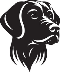 Dog head silhouette vector isolated on white background