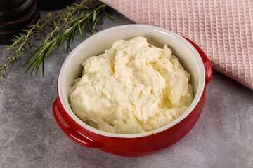 Italian soft young cheese stracciatella