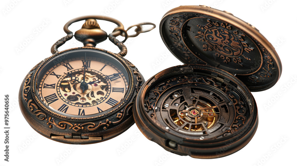 Wall mural antique pocket watch