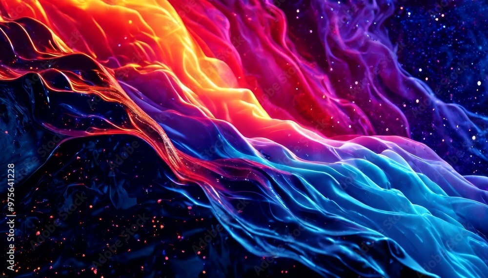 Poster a mesmerizing display of swirling vibrant colors creates a captivating abstract pattern, blending sh