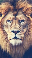 Naklejka premium Close-up portrait of a majestic lion.