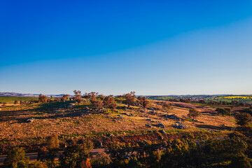 The photo was taken of scenery along the way to Harden town, featuring fields of rapeseed flowers