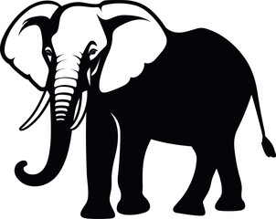Fototapeta premium Elephant Silhouette, Elephant Vector Illustration Art. 