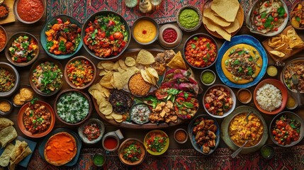 A Colorful Spread of Food on a Table