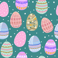 Easter seamless pattern holiday eggs,Use for wallpaper, baby clothes and print
