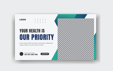 medicals YouTube thumbnail banner design template 