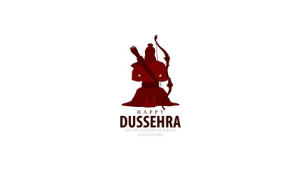 innovative vector illustration of Happy Dussehra festival of India.