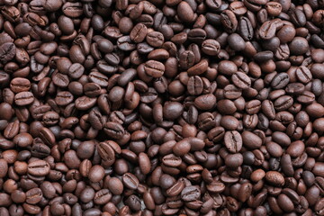 Roasted coffee beans for background