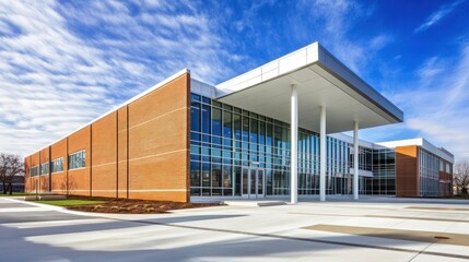 Fototapeta premium Modern Building with Large Windows