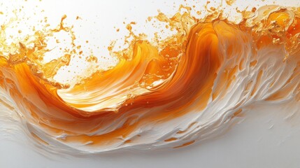 Vibrant Abstract Orange Wave in Motion Generative AI