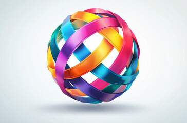 Globe of Harmony: Celebrating Unity with Woven Ribbons Design