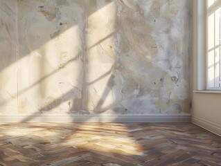 The silent story of an abandoned room where sunlight dances on forgotten floors and walls whisper memories.