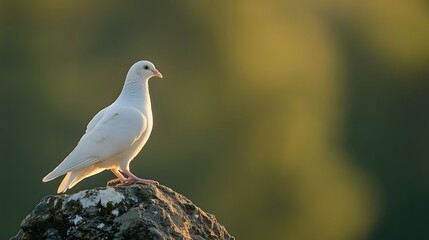 Obraz premium 21. A lone white dove perched calmly