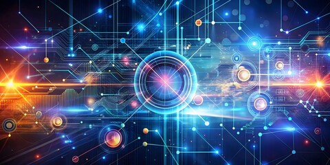 abustract gloing circal futuristic AI-inspired technology background. Generated by AI