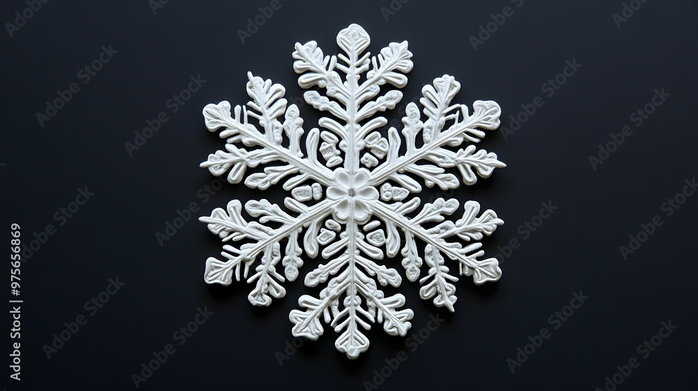 Poster 23. a pristine white snowflake with intricate details