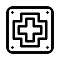 Fototapeta premium Cross Symbol line icon