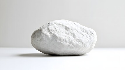 24. A solitary white rock on a clean white background