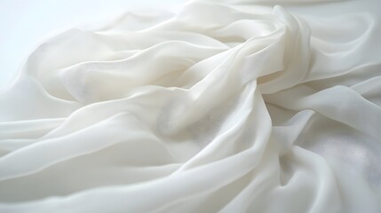 Obraz premium 18. A delicate white silk scarf draped softly