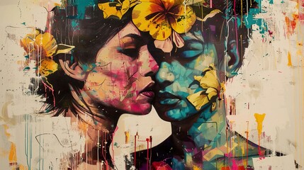 Abstract Painting of a Couple