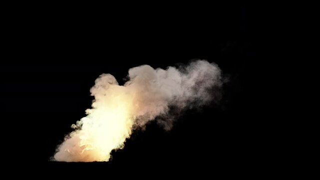 High-Resolution 4K Fire Smoke VFX Element on Black Background &ndash; Perfect for Matte Compositing, Visual Effects, and Easy Integration in Film and Video Production