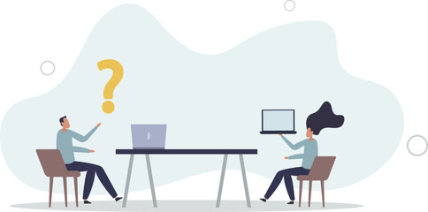 Group of thoughtful people. Brainstorm.flat design with people.