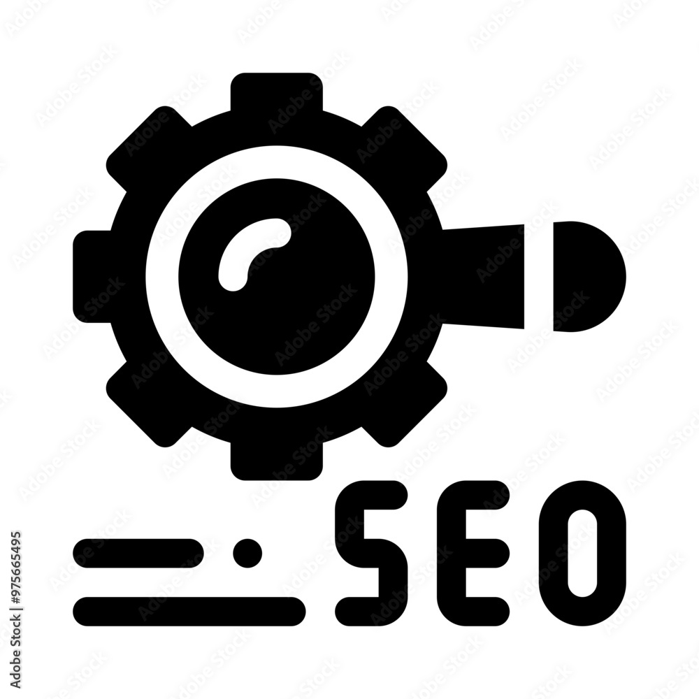 Sticker seo optimization glyph icon