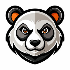 Panda Head Mascot Logo Design on White Background - Vector Illustration, SVG, Cricut, Clipart for T-Shirts & Graphics