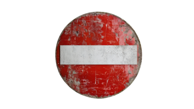 Red not allowed stop sign on transparent background