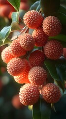 High-resolution lychee fruit cut open to reveal its translucent, fresh interior image