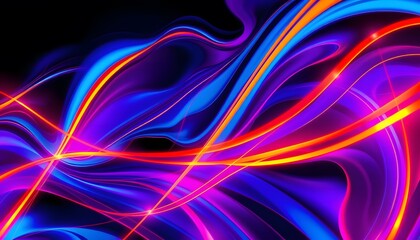 Fototapeta premium Vibrant Abstract Waves of Blue and Pink Light