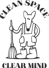 Doodle dog simple outline drawing