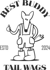 Doodle dog simple outline drawing