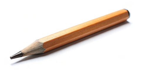 A Close-up of a Sharpened Pencil on a White Background, Pencil, Drawing, Stationery