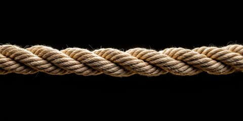 Close-Up of a Braided Rope Against a Black Background, macro, texture, lighting, nautical, rope, texture