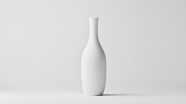 150. A single white glass bottle with a minimalistic design