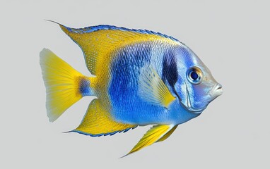 Naklejka premium Very beautiful fish isolated on clear white background photo 