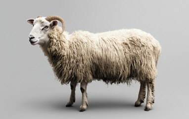 Obraz premium Village animal isolated on clear gray background photo
